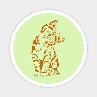 Minimalist Style Golden Cat Magnet